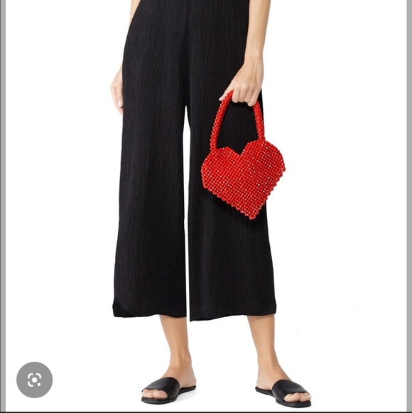 Loeffler Randall Maria Red Beaded Heart-Shaped Handbag Fair Condition - Picture 8 of 9